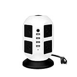 コンセント　回転式電源タップ　USB充電付　8個口＋USB 4ポート　ビススイッチ　省エネ　過負荷保護　スマホ/タブレット/パソコンなど対応