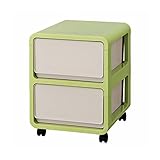 チェスト 2段 収納ボックス 収納ケース プラスチック子ども部屋 アイボリーグリーン