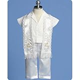 Angels Garment Baby Boyホワイトパンツストール洗礼式衣装セット3 – 24 m カラー: ホワイト