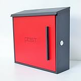 郵便ポスト郵便受け北欧風大型メールボックス 壁掛け鍵付きマグネット付きレッド赤色ポストpm203