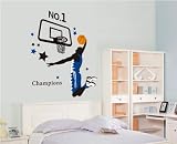 Kappier Giant Jumping Basketball Superstar - I Am a Champion Peel & Stick Wall Decals [並行輸入品]