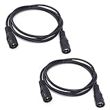 DZYDZR 2個 黒DC プラグ電源供給ケーブル 長さ1m 女性 - 女性コネクタ ジャック 5.5 X 2.1 mm 電源コード延長コード ACアダプター電源 LEDテープ CCTVカメラ用(外径