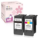 【Delightcolor】再生インク Canon（キャノン）用BC-360 XL+BC-361 XL（ブラック+カラー）2個セット(BC360+BC361 大容量）残量表示付【対応機種】PIXUS PIXUS TS5330 TS5430