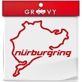 ニュルブルクリンク Nurburgring 車 ステッカー ドレスアップ デカール シール おしゃれ_1002 (レッド)
