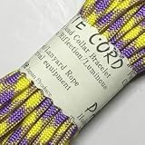 ■パラコード4mm7芯／Paracord 7Strand 4mm／120カラー■10ｍ■ (131:イエロー＆パープル)