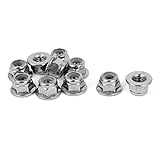uxcell　六角フランジナット　M5x0.8mm　メトリック　六角 フランジ ナイロン　11mm直径　10個入り