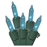Vickerman 100 Lights Teal Green Wire End Connecting Lock Set with 4-Inch Spacing and 33-Feet Length,