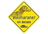 Weimaraner ON BOARD カーサインボード：ワイマラナー 乗車中 ミニサイン 吸着盤つき Made in U.S.A [並行輸入品]