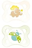 MAM Original 542420 BPA-Free Silicone Dummies with Unisex Designs for Ages 0-6 Months [Double Pack i