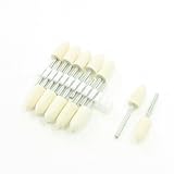 uxcell フェルト軸付ホイール　砲弾型　木製フェルト　メタル製　ブレットポリッシュヘッド　12個 8mm x 18mm