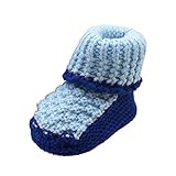 Tonsee 可愛い ベビー シューズ 赤ちゃん 暖かい ニットシューズ ソフト ファーストシューズ (ブルー)