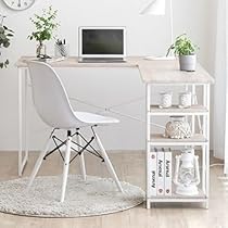 パソコンデスク 簡易デスク学習デスク 3段収納ラック キャスター付き【ホワイト】 Amazon | デスクパソコンデスク学習机PCデスク幅120cm収納付き