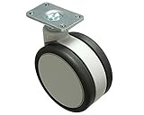ハイロジック フレスコキャスター75mm プレート・ストップ無 グレー