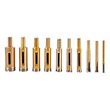 【10点入】6mm-25mm ダイヤモンドドリルビット ダイヤモンドホールソー ホールカッター ドリルツール ドリルビットカッター セラミック 大理石 ガラスストーン ゴールド