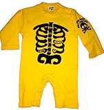 ホネホネ　長袖：ロンパース　キイロ 　70・80ｃｍ (80ｃｍ)