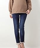 Angeliebe エンジェリーベ マタニティ 裏起毛 スキニー パンツ 妊婦服 ズボン ウエストゴム アジャスター調節可 L ネイビー