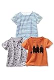 (フェリシモ) 毎日着たくなる のびのびTシャツ3枚セット キッズ オレンジ×グレー×ブルー ガールズ 13