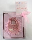Lunaura Baby Keepsake - Set of 12 Girl Baby Bib With Thank You Card Favors - Pink by Lunaura
