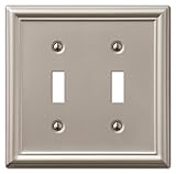AmerTac 149TTBN Chelsea Steel Double Toggle Wallplate, Brushed Nickel [並行輸入品]