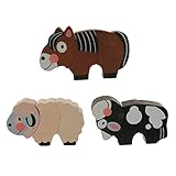 【ノーブランド 品】磁気パズ​​ル　3匹　木製　漫画　動物　パズル　タングラム　おもちゃ　贈り物