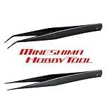 峯島☆ Japan-Plastic モデルストレート F E-101 ＆角度 F -102 カチオンピンセット 125 ㎜