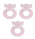 Angel Dear 3個リングRattlesセット、ピンク象