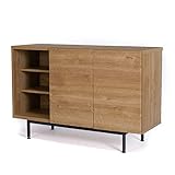 LOWYA（ロウヤ） サイドボード 収納棚 スチール脚 日本製 木製 ローボード 幅120cm シャビーナチュラル