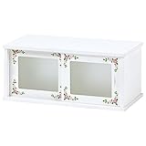 カウンター上収納棚 木製 ガラス製スライドドア 幅50cm×奥行25cm ホワイト(白) 【代引不可】 生活用品 インテリア 雑貨 インテリア 家具 食器棚 カウンタータイプ top1-ds-1314375-ak [簡易パッケージ品]