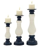 Benzara 57596 Classyセラミックキャンドルホルダーのセット3