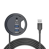NFHK USB 3.0 ハブ サウンドカード USB-C 2ポート USB 60mm デスクグロメット スプリッター ドックステーション ヘッドホンマイク オーディオインターフェース デスクトップPCデスク用