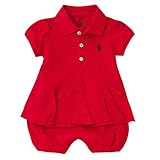 ラルフローレン 半袖 パフスリーブ ワンピース&ブルマ Cotton polo dress & bloomer ベビー 襟付き 女の子 （サイズ：6m、カラー：RL2000 Red） Polo Ral
