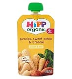 HiPP Organic Parsnips, Sweet Potato & Broccoli 4+ Months 100g (Pack of 2) - ヒップ有機パースニップ、サツマイモ＆ブロッコリー