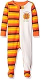 The Children's Place Little Girls and Toddler Printed Footie Pajamas Thanksgiving/Simply White 5T [並