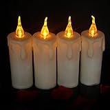 Flameless Candles by Youngerbaby、ちらつき6個Faux Pillars Fake電池式キャンドルライト結婚式、パーティー、(ウォームホワイト) L CDL5619L-6