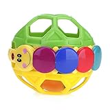 HuntGoldベビーキュートプラスチックRattle ShakeボールベルBendy Ball Toy Kids '教育ギフトグリーン