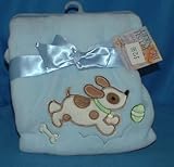 Super Soft Plush Blanket - Blue with White Puppy by Owen [並行輸入品]