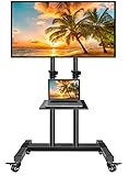 Perlegear テレビスタンド テレビ台 壁寄せ TVスタンド キャスター付き ハイタイプ 移動式 対応サイズ37-65インチ