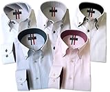 [パリス16ク] ワイシャツ メンズ 長袖 形態安定 ボタンダウン ドゥエボットーニ カッタウェイ 5枚セット 1 L