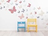 I-love-Wandtattoo WAS-10357 Wall stickers Kids Butterflies in delicate pastel colors 40 piece butter