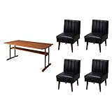 ブラック／高級感 レザー生地 オシャレ 木目 ウレタン塗装 棚付き