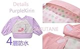 SAKUTANE(JP)ベビー 食事用 長袖 エプロン 可愛い スモック式 赤ちゃん ビブ 防水 折り返しポケット ウンタッチテープ付き 6～36ヶ月 カラバリ ロングスリーブ 薄手 生地 綿 お着替