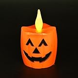 IREALIST LED Lights,Wavy Flickring Flameless Halloween LED Candles, Battery Operated LED Pumpkin Can