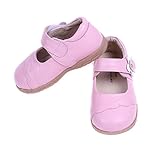 Candykidsプリンセス 子供 キッズ靴 フラットシューズ 女の子 ガールズ ベルクロシューズ レザー入園式 発表会 プレゼント 演奏会 花嫁介添人 フラワーガール (12.5cm, ピンク)