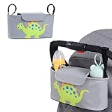 Percy’s Caravan ベビーカー バッグ ドリンクホルダー おむつポーチ 哺乳瓶 簡単取付 車 ヘッドレスト 撥水 動物（恐竜）