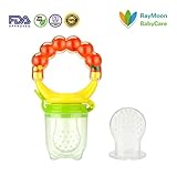 Raymoon ベビー用　かわいい　乳首 おしゃぶり レッシュフルーツ 野菜 果物　咬み袋　離乳食 出産祝い 贈り物　シリコン 赤ちゃん用　栄養摂食　オレンジ