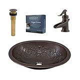 Sinkology sb202 – 19sc-f042 Pauling & Ashfield All - in - One銅バスルームシンクデザインキットwith Pfister素朴なブロンズ蛇口とド
