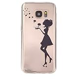 UNEXTATI Galaxy S7 ケース 高品質 超薄型 TPU 保護カバー 液晶保護 衝撃吸収 Samsung Galaxy S7 用 Case Cover (P9 ブラック)