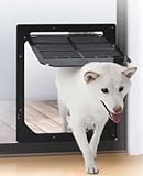 ペットドア樹脂ネット網戸専用【犬猫出入り口】中型犬用　開口寸法　縦34cmx横31cmベランダへの出入りができます