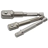 Zhaozheソケットアダプター アダプター 六角軸 3本組 インパクトドライバー用 ボルト・ナットの着脱作業に対応 (ロング)