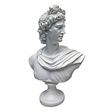 Design Toscano Apollo Belvedere 350-325 BC Bonded Marble Resin Sculptural Bust, White